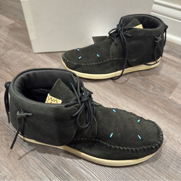 Visvim Other - Visvim Lhamo Folk Black Suede Slip On Moccasin Loafers